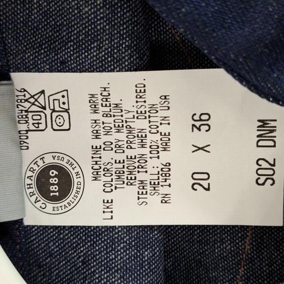 Carhartt Vintage Western Denim Pearl Snap Shirt Size 20x36 🇺🇸(3XL-4XL) - Picture 10 of 11